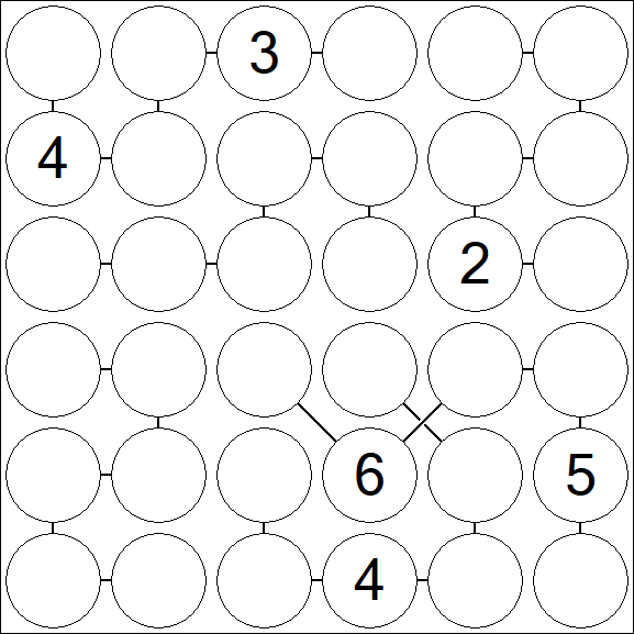 Chain Sudoku 6x6 - Difficile