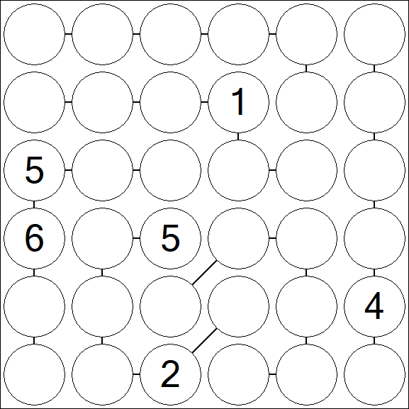 Chain Sudoku 6x6 - Difficile