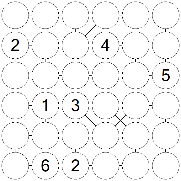 Chain Sudoku 6x6 - Difficile