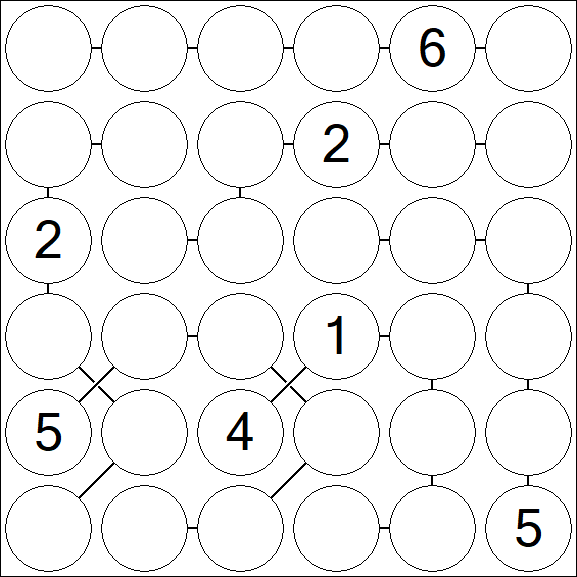 Chain Sudoku 6x6 - Difficile