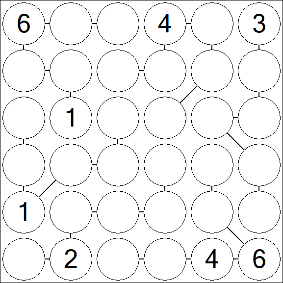 Chain Sudoku 6x6 - Difficile