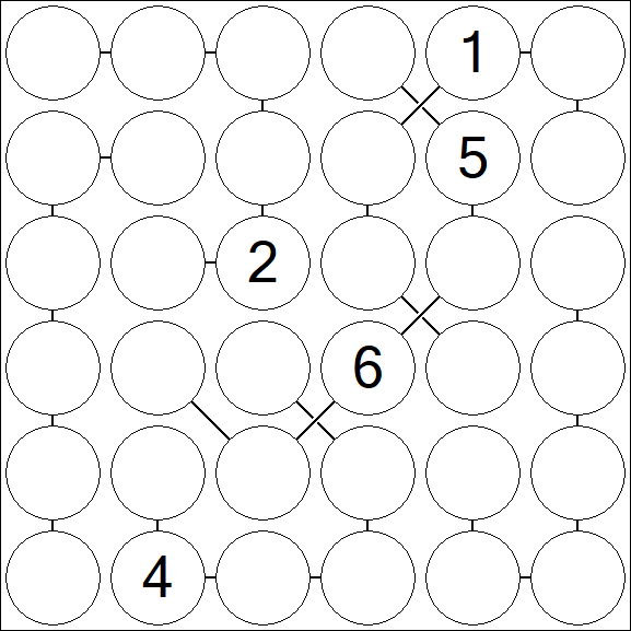 Chain Sudoku 6x6 - Difficile