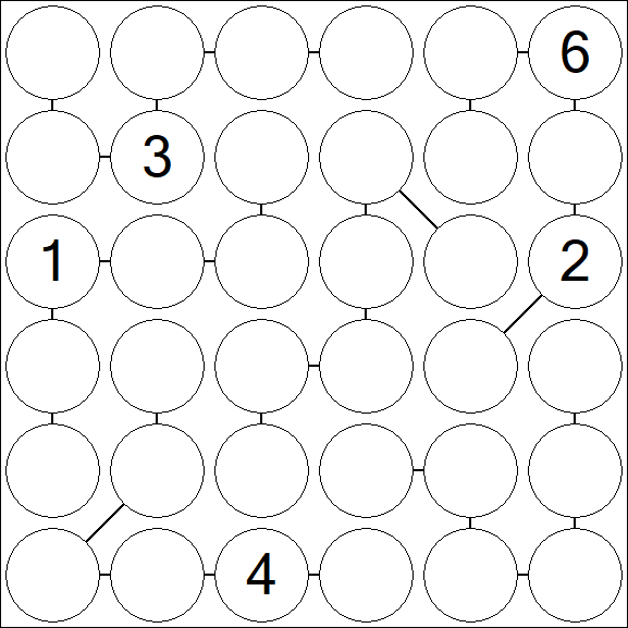 Chain Sudoku 6x6 - Difficile