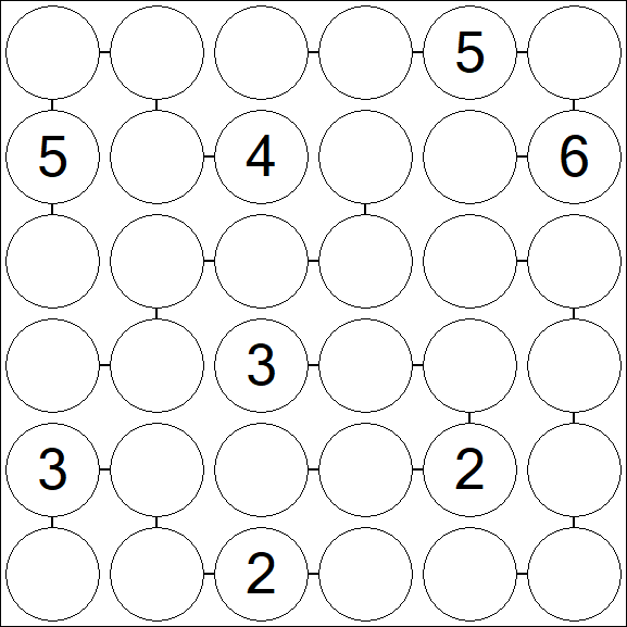 Chain Sudoku 6x6 - Difficile