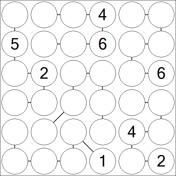 Chain Sudoku 6x6 - Difficile