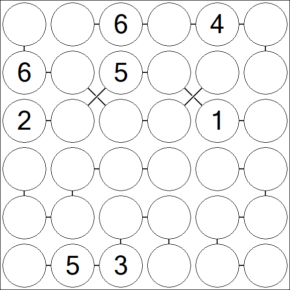 Chain Sudoku 6x6 - Difficile