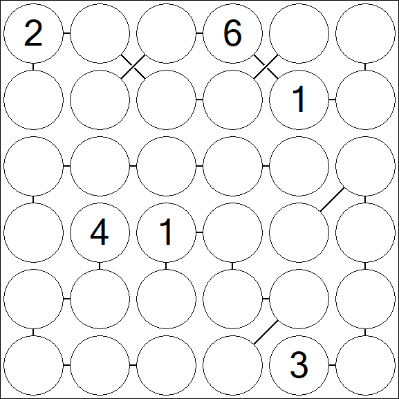 Chain Sudoku 6x6 - Difficile