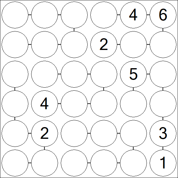 Chain Sudoku 6x6 - Difficile