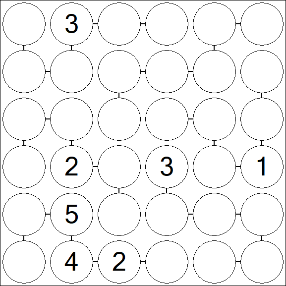 Chain Sudoku 6x6 - Difficile