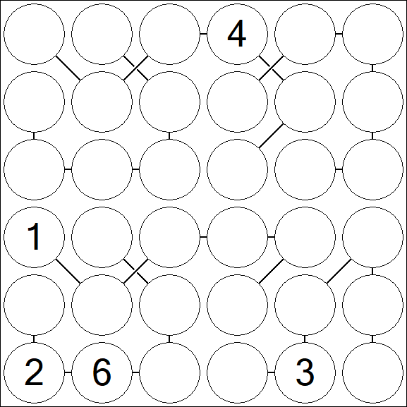 Chain Sudoku 6x6 - Difficile