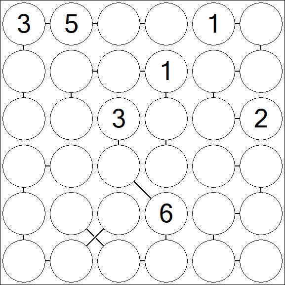 Chain Sudoku 6x6 - Difficile