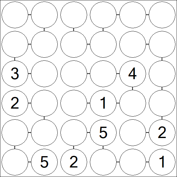 Chain Sudoku 6x6 - Difficile