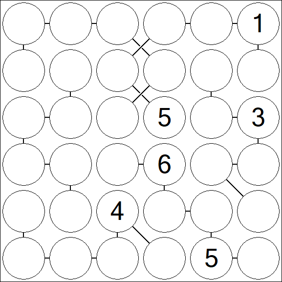 Chain Sudoku 6x6 - Difficile