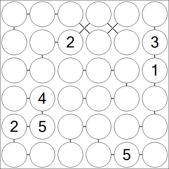 Chain Sudoku 6x6 - Difícil