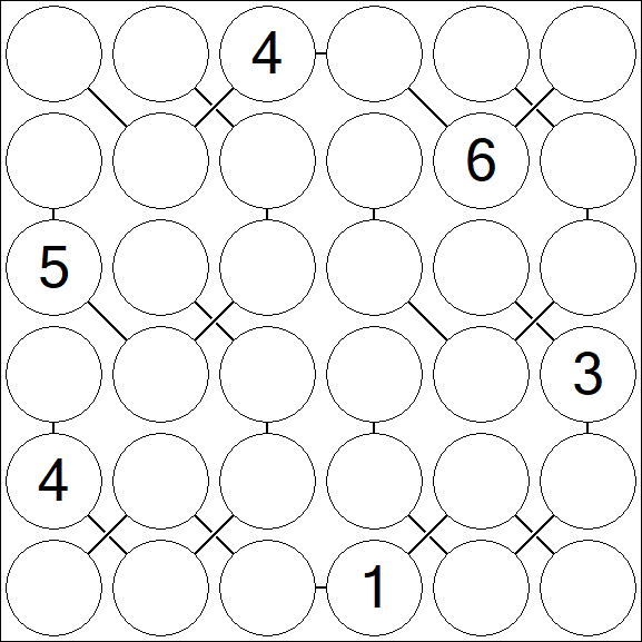 Chain Sudoku 6x6 - Difficile
