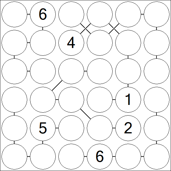 Chain Sudoku 6x6 - Difficile