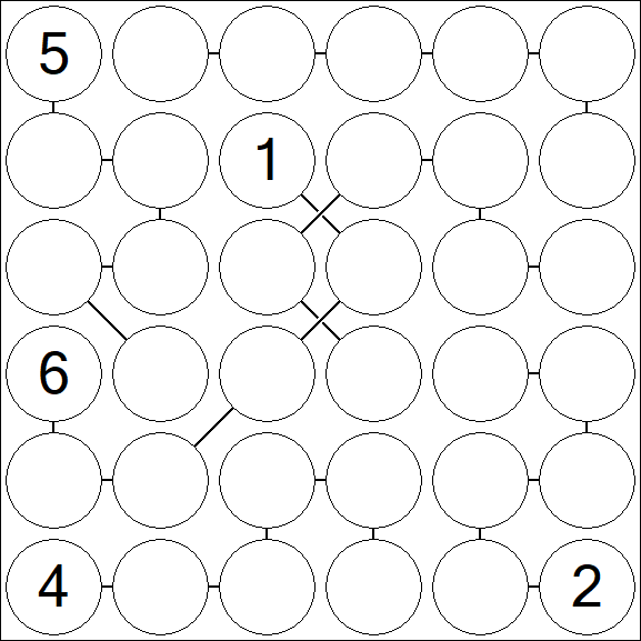 Chain Sudoku 6x6 - Difficile