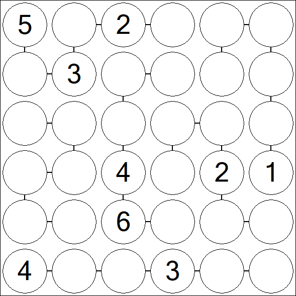 Chain Sudoku 6x6 - Difficile
