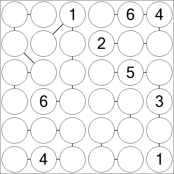 Chain Sudoku 6x6 - Difficile