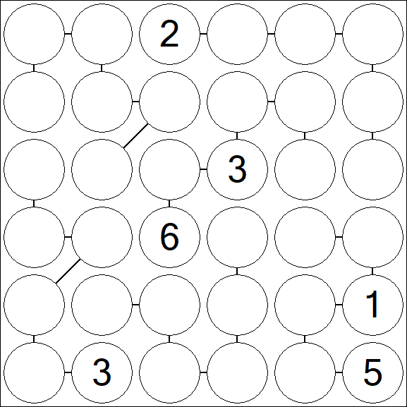 Chain Sudoku 6x6 - Difficile