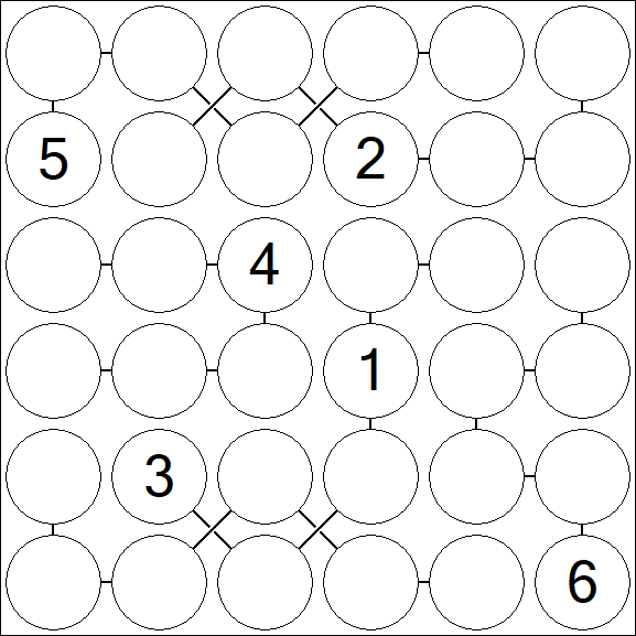 Chain Sudoku 6x6 - Difficile