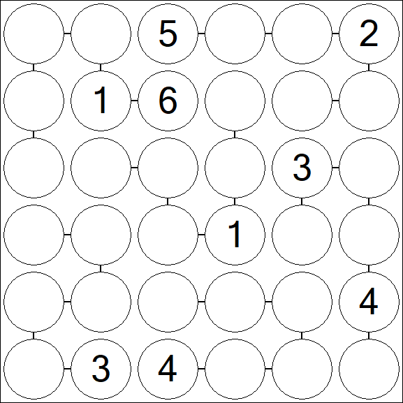 Chain Sudoku 6x6 - Difficile
