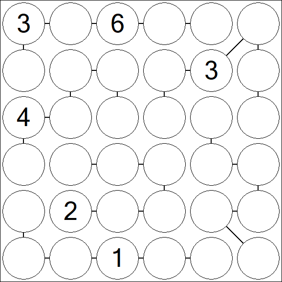 Chain Sudoku 6x6 - Difficile