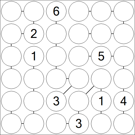 Chain Sudoku 6x6 - Difficile