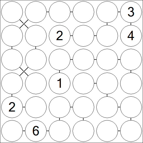 Chain Sudoku 6x6 - Difficile