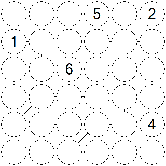 Chain Sudoku 6x6 - Difficile