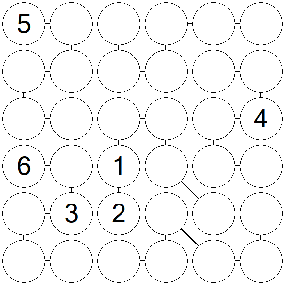 Chain Sudoku 6x6 - Difficile