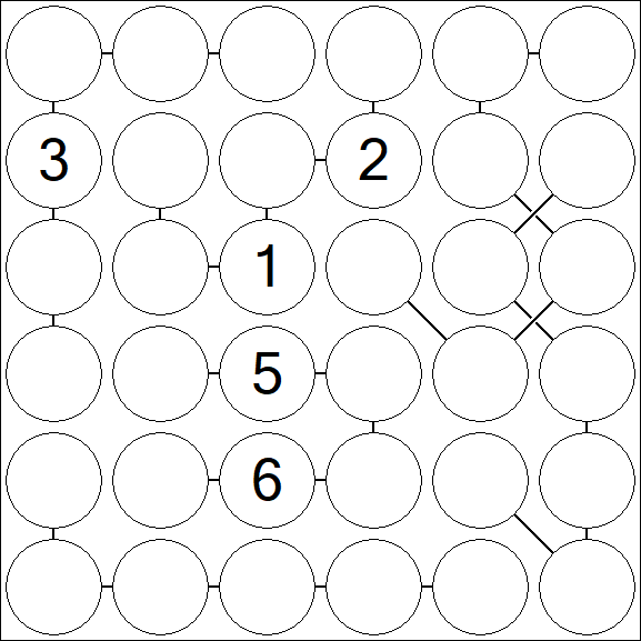 Chain Sudoku 6x6 - Difficile
