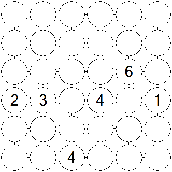 Chain Sudoku 6x6 - Difficile
