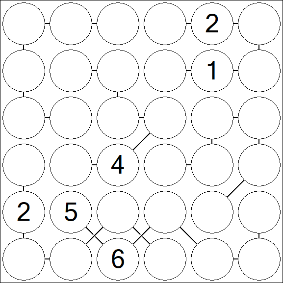 Chain Sudoku 6x6 - Difficile