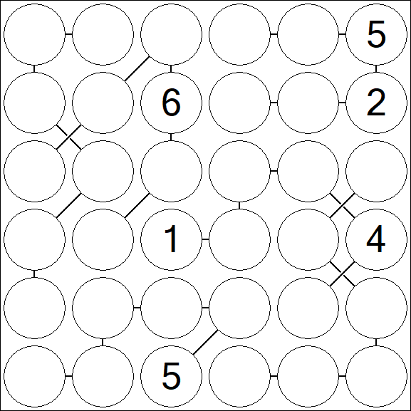 Chain Sudoku 6x6 - Difficile