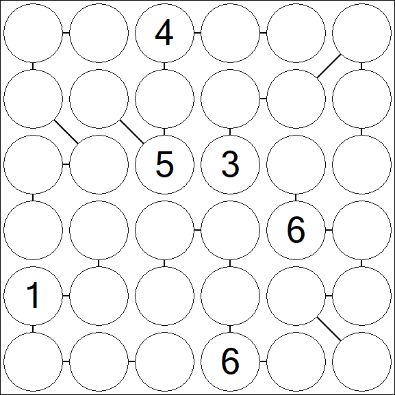 Chain Sudoku 6x6 - Difficile