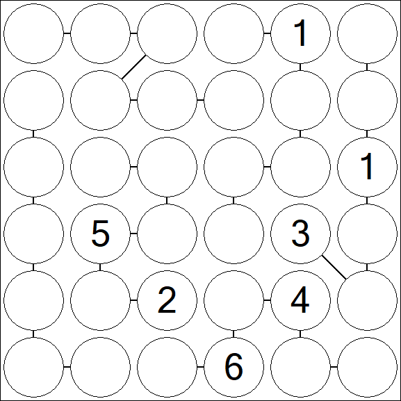 Chain Sudoku 6x6 - Difficile