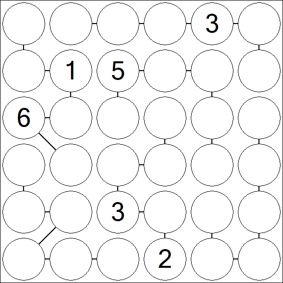 Chain Sudoku 6x6 - Difficile
