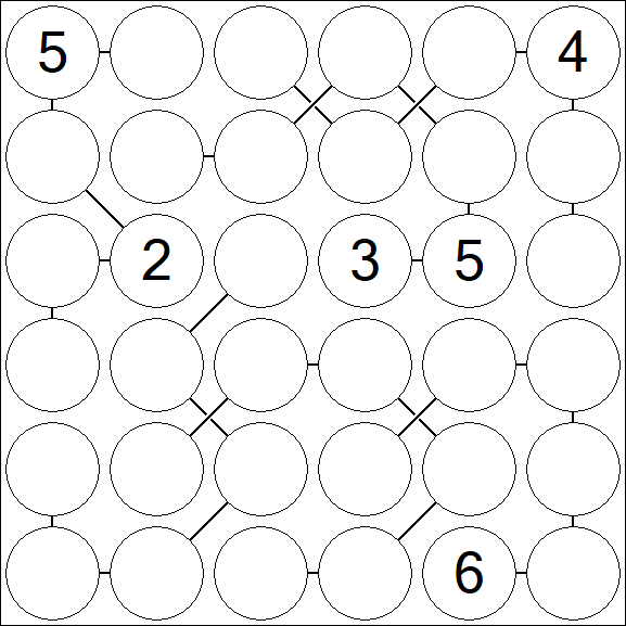 Chain Sudoku 6x6 - Difficile