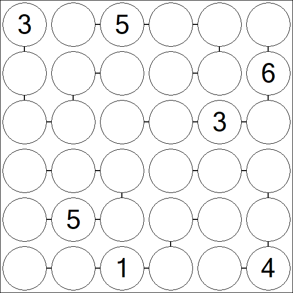 Chain Sudoku 6x6 - Difficile