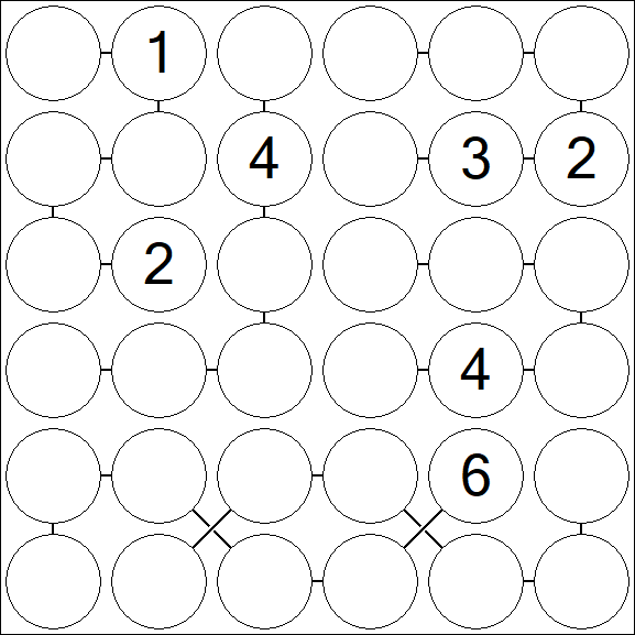 Chain Sudoku 6x6 - Difficile