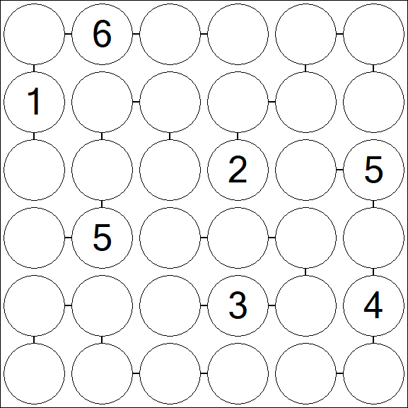 Chain Sudoku 6x6 - Difficile