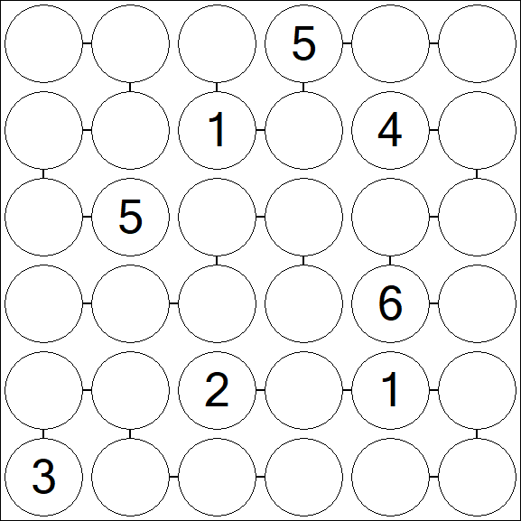 Chain Sudoku 6x6 - Difficile