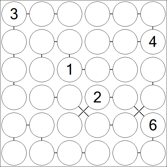 Chain Sudoku 6x6 - Difficile