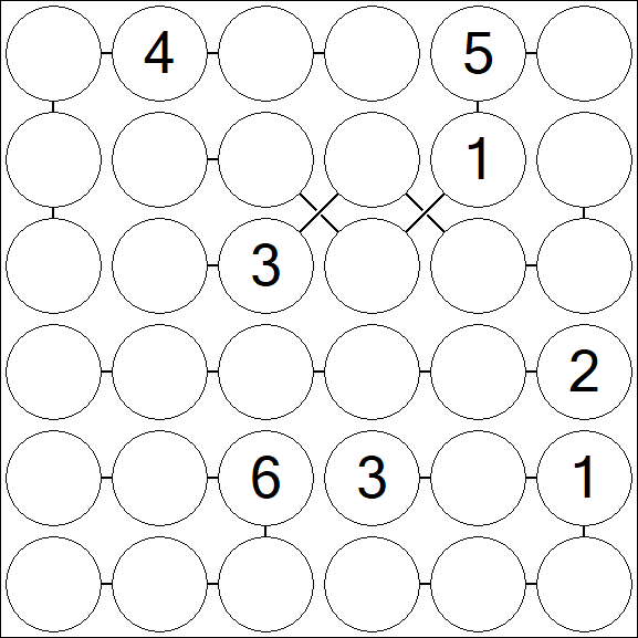 Chain Sudoku 6x6 - Difficile