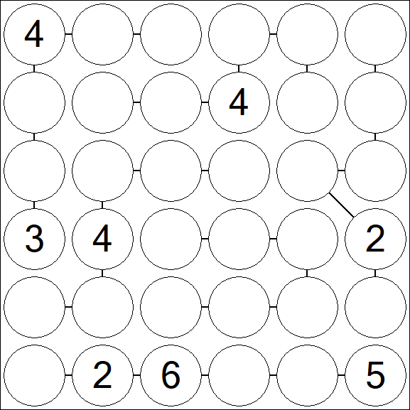 Chain Sudoku 6x6 - Difficile