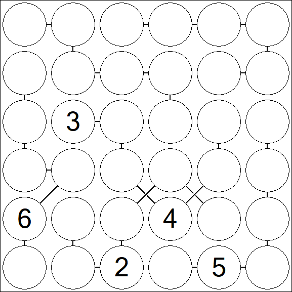 Chain Sudoku 6x6 - Difficile