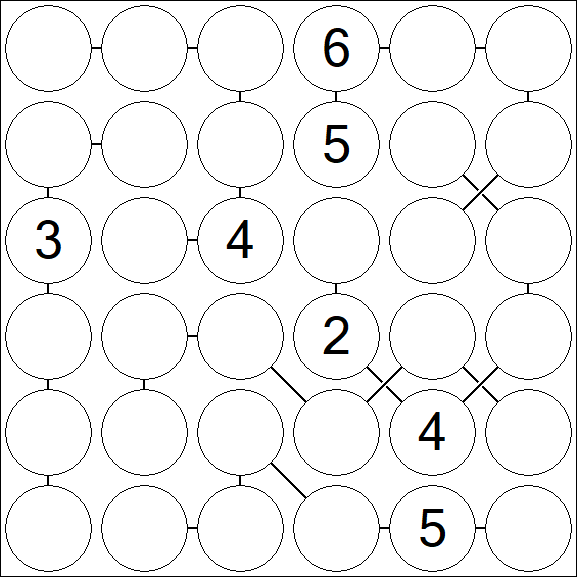 Chain Sudoku 6x6 - Difficile