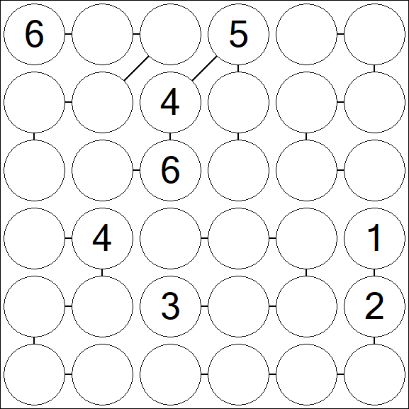 Chain Sudoku 6x6 - Difficile