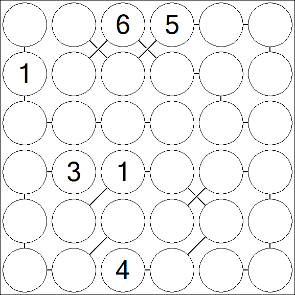 Chain Sudoku 6x6 - Difficile